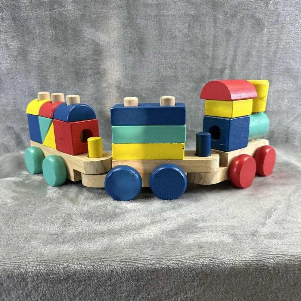Melissa & Doug Wooden Stacking Train Learning Toy